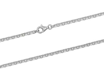 Cadena De Malla Jaseron Diamantada Cuadrada, 2,3 mm, 50 cm, Plata 925 Contraste Británico - Imagen Estandar - 2