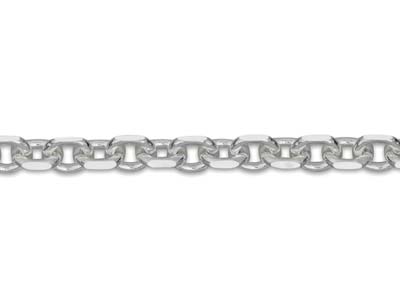 Cadena De Malla Jaseron Diamantada Cuadrada, 2,3 mm, 50 cm, Plata 925 Contraste Británico - Imagen Estandar - 3