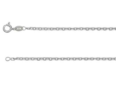 Cadena De Malla Jaseron Diamantada Cuadrada, 1,9 mm, 40 cm, Plata 925 21/21 40cm - Imagen Estandar - 1
