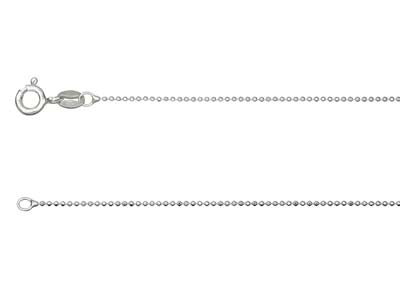 Cadena De Bola Diamantada 1mm, 40cm, Plata 925
