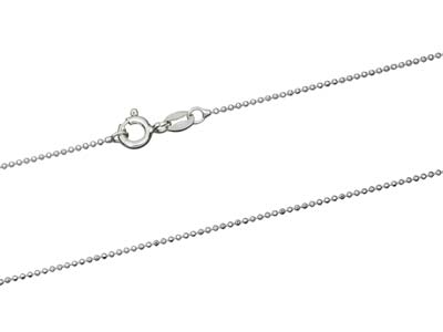 Cadena De Bola Diamantada 1 mm, 40 cm, Plata 925 - Imagen Estandar - 2
