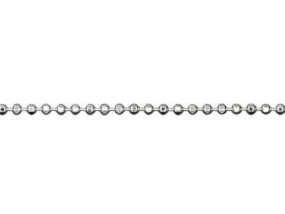 Cadena De Bola Diamantada 1 mm, 40 cm, Plata 925 - Imagen Estandar - 3