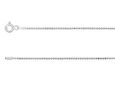 Gargantilla De Bolas Diamantadas 1,2mm, 40cm, Plata 925