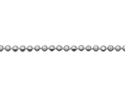 Gargantilla De Bolas Diamantadas 1,2 mm, 45 cm, Plata 925 - Imagen Estandar - 3