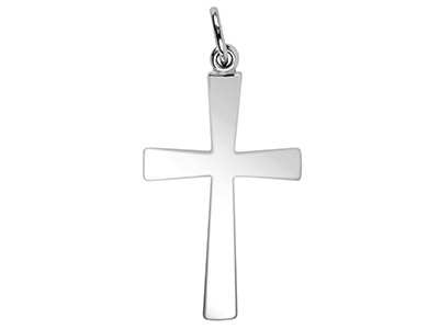 Colgante Cruz, 15,5 X 27,2mm, Plata 925