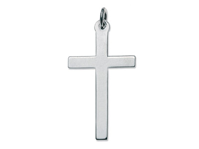 Colgante De Cruz Latina, 12,7 X 22,6mm, Plata 925