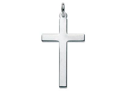 Colgante Cruz Latina, 18 X 27,2mm,plata 925