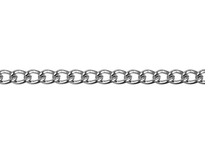Cadena De Tipo Gourmette De 3,7mm,longitud De 1 Metro, Plateada