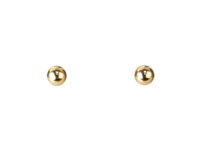 Pendientes De Corchete Con Bola De Oro Laminado, 3 MM