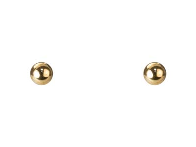 Pendientes De Corchete Con Bola De Oro Laminado, 4 MM