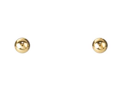 Pendientes De Corchete Con Bola De Oro Laminado, 5 MM