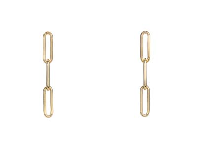 Pendientes Colgantes De Oro Laminado Con Diseo De Cadena De Clips