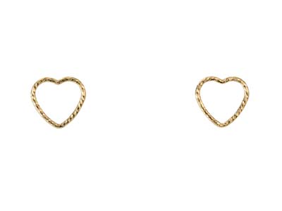 Pendientes De Contorno De Corazn Brillante, Rellenos De Oro