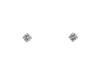 Pendientes De xido De Circonio De 4mm, Oro Laminado