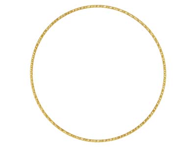 Pulsera Brazalete Brillante 1,30mm, 63mm, Chapada En Oro