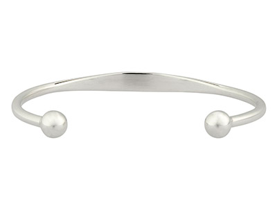 Brazalete Infantil Jonc Abierto Para Grabar, 50mm, Plata 925