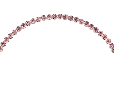 Pulsera Tennis Con Circonitas Rosas, 24cm, Plata 925 - Imagen Estandar - 3
