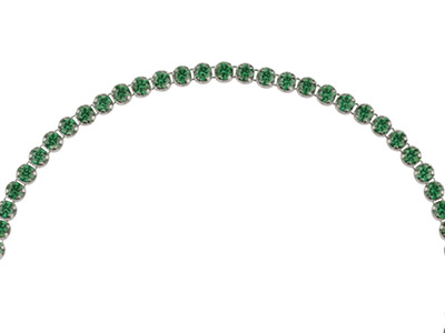 Pulsera Tennis Con Circonitas Verdes, 24cm, Plata 925 - Imagen Estandar - 3