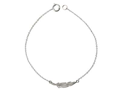 Pulsera En Plata De Ley Con Diseño De Pluma - Imagen Estandar - 1