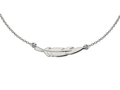 Pulsera Pluma, 18 cm, Plata 925 - Imagen Estandar - 2