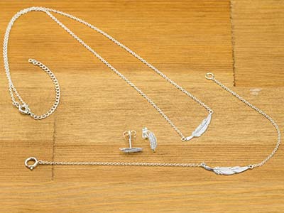 Pulsera Pluma, 18 cm, Plata 925 - Imagen Estandar - 3