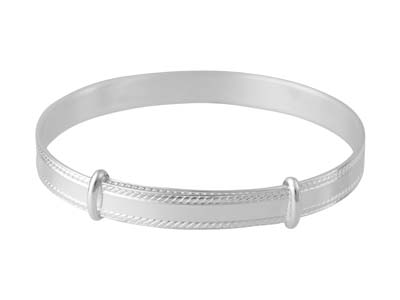 Pulsera Brazalete Infantil, Ajustable, Plata 925. - Imagen Estandar - 2