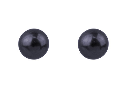 Pendientes De Perla Cultivada Negrade 4,5mm, Plata 925