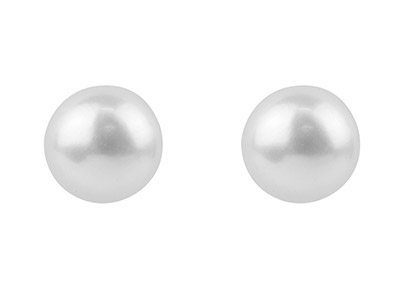 Pendientes De Perlas Cultivadas Blancas De 8-9mm, Plata 925