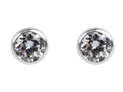Pendientes Zirconia 3mm, Plata 925