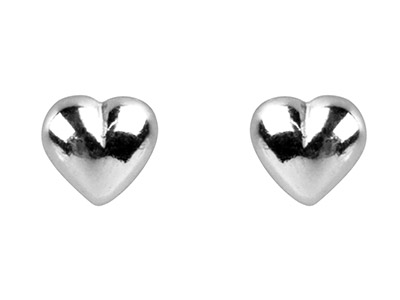 Pendientes De Corchete De Corazn De Plata De Ley