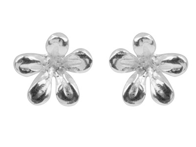 Pendientes Flor 7,1mm, Plata 925