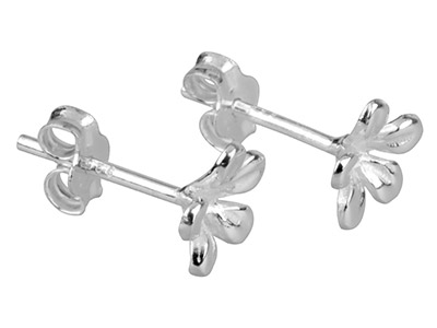 Pendientes Flor 7,1 mm, Plata 925 - Imagen Estandar - 2