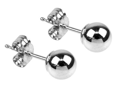 Pendientes De Bola De 4 mm, Plata 925 - Imagen Estandar - 2