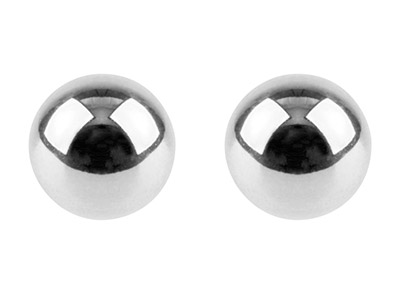 Pendientes-De-Bola-De-6 mm,-Plata--925