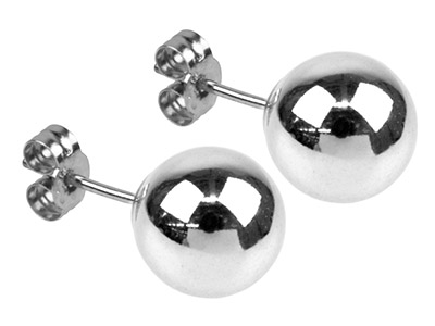 Pendientes De Bola De 6 mm, Plata 925 - Imagen Estandar - 2