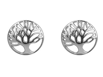 Pendientes Árbol De La Vida 12,5mm,plata 925