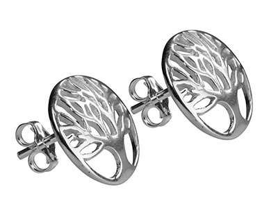 Pendientes Árbol De La Vida 12,5mm,plata 925 - Imagen Estandar - 2