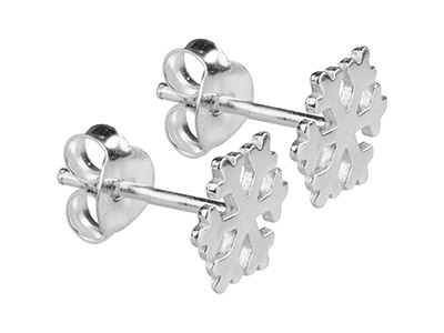 Pendientes De Copo De Nieve, Plata 925 - Imagen Estandar - 2