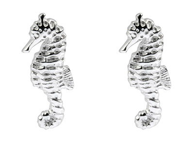 Pendientes De Caballito De Mar, Plata 925 - Imagen Estandar - 1