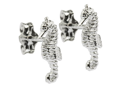 Pendientes De Caballito De Mar, Plata 925 - Imagen Estandar - 2