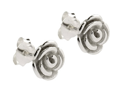 Pendientes De Rosado, Plata 925 - Imagen Estandar - 2