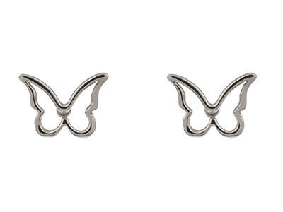 St Sil Butterfly Outline Stud Erings