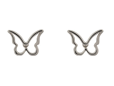 St Sil Butterfly Outline Stud E/rings - Imagen Estandar - 1