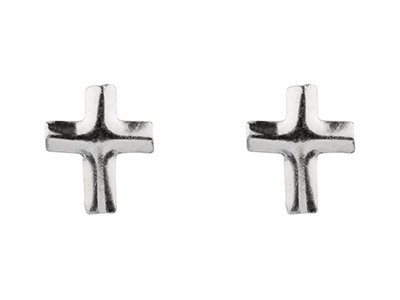 Pendientes-De-Cruz-Pequeña,-Plata--925