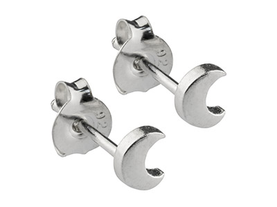 Pendientes Creciente De Luna, Plata925 - Imagen Estandar - 2