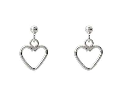 Pendientes Corazn Calado, Plata 925