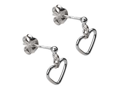 Pendientes Corazón Calado, Plata 925 - Imagen Estandar - 2