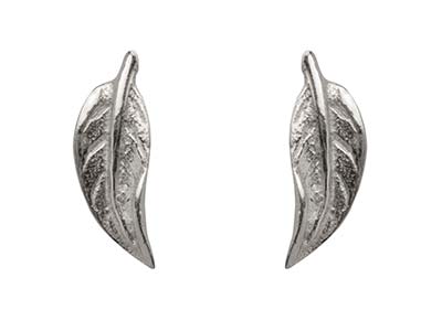 Pendientes Hoja 10mm, Plata 925