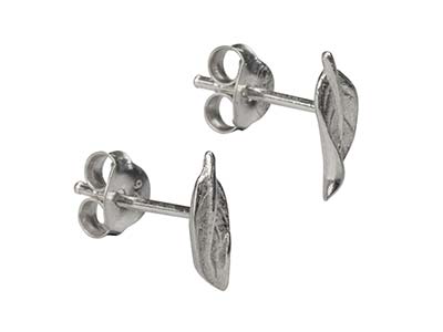 Pendientes Hoja 10 mm, Plata 925 - Imagen Estandar - 2