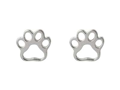 Pendientes Con Huella De Pata, Plata 925